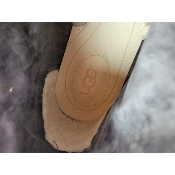 UGG Australia Leighton Mens Dark Brown Crinkled Leather Chukka Desert Boots 11.5 main image 9
